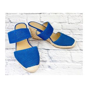 Franco Sarto Blue Espadrille Wedges 9.5 NWOB